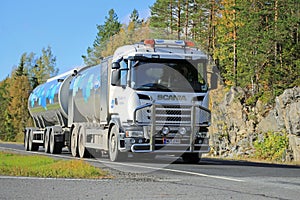 Scania R500 V8 Milk Tank Truck on the Road